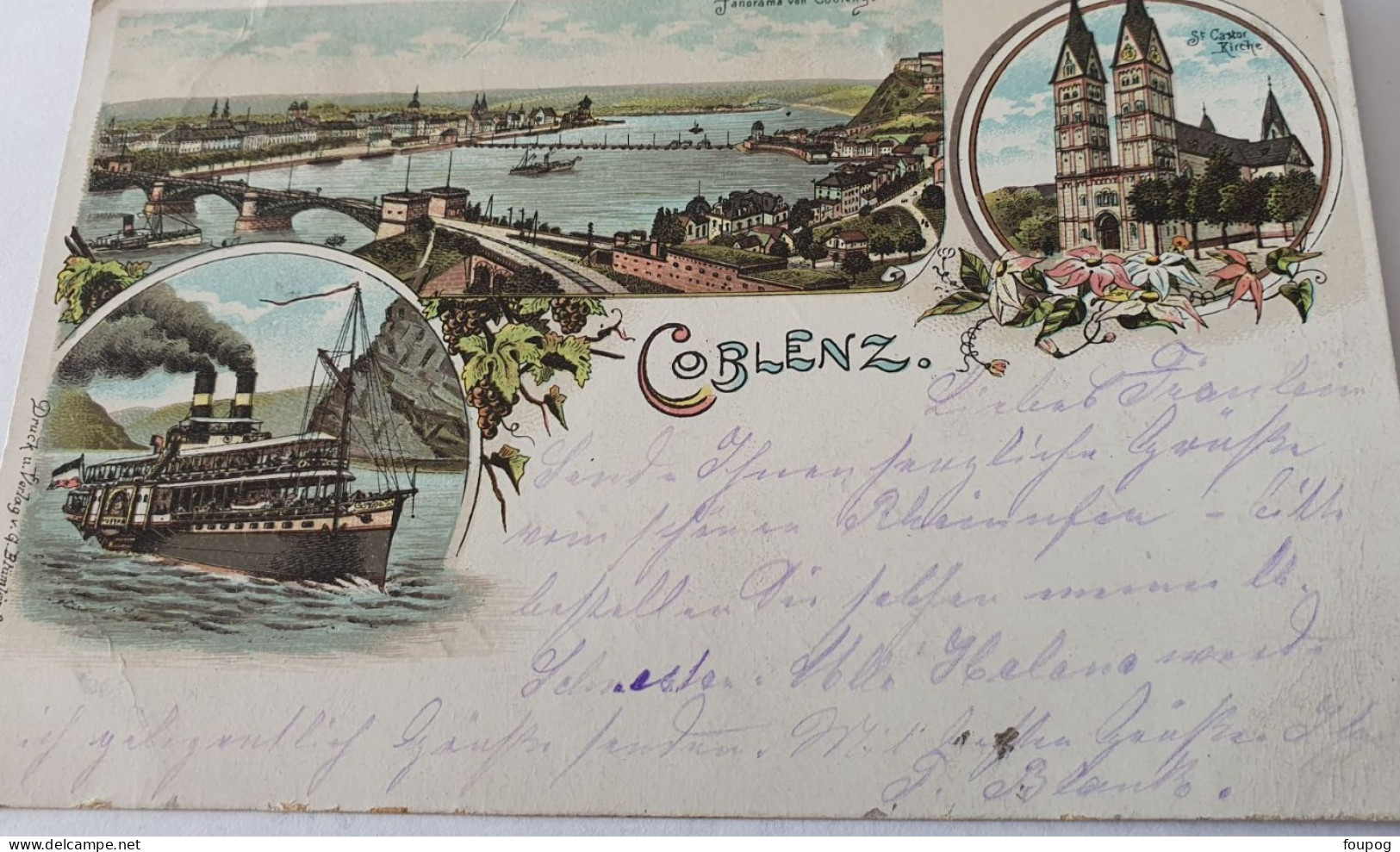 COBLENZ KOBLENZ PANORAMA CARTE ECRITE EN 1898 - Konz