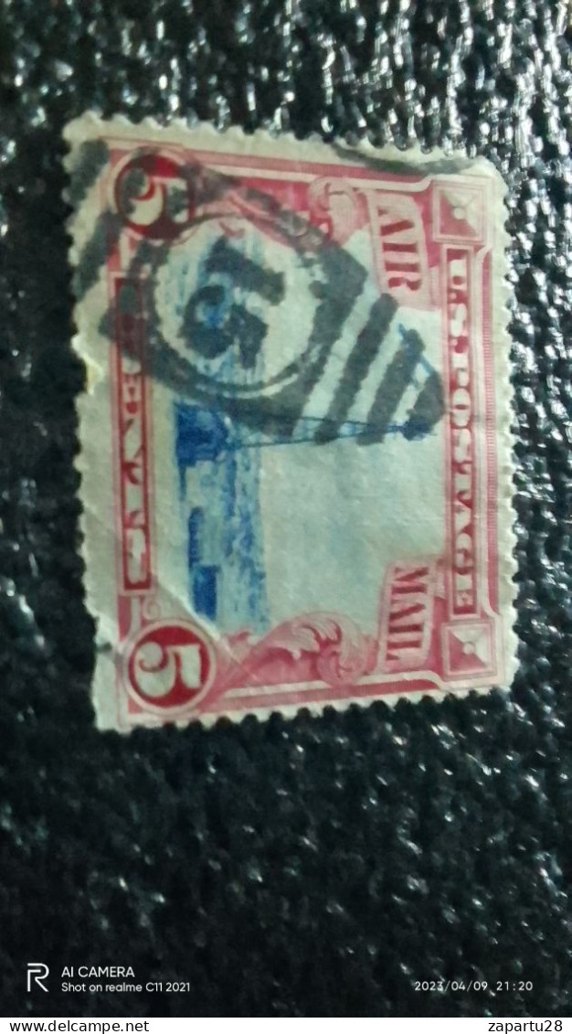 USA-1928    5C       AIRMAIL  STAMP   USED- - 1a. 1918-1940 Used