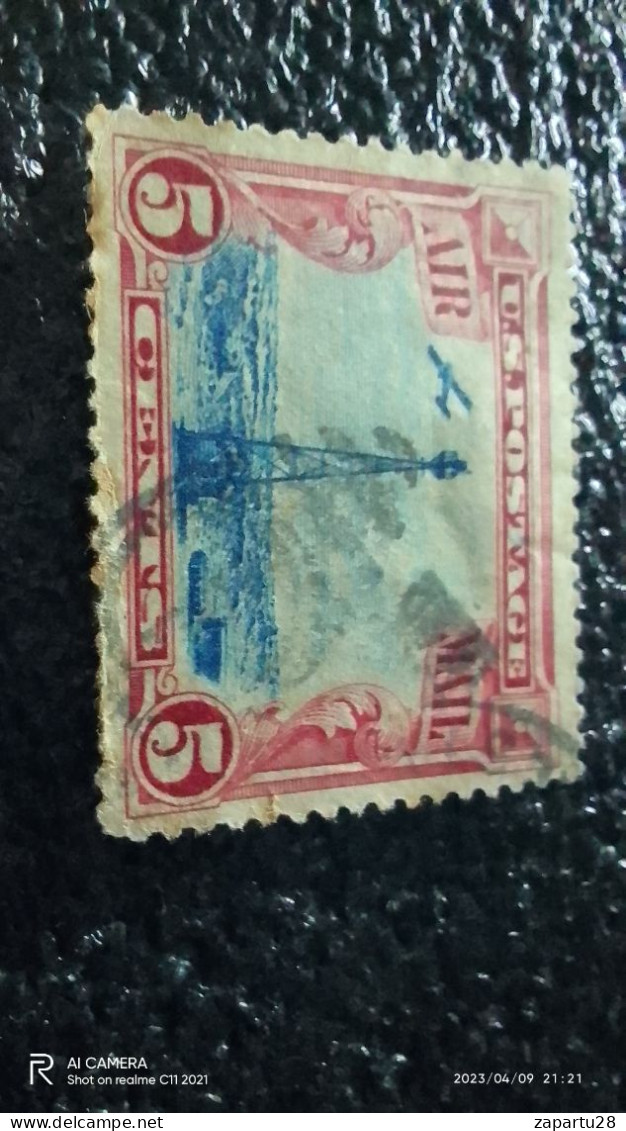 USA-1928    5C       AIRMAIL  STAMP   USED- - 1a. 1918-1940 Usati