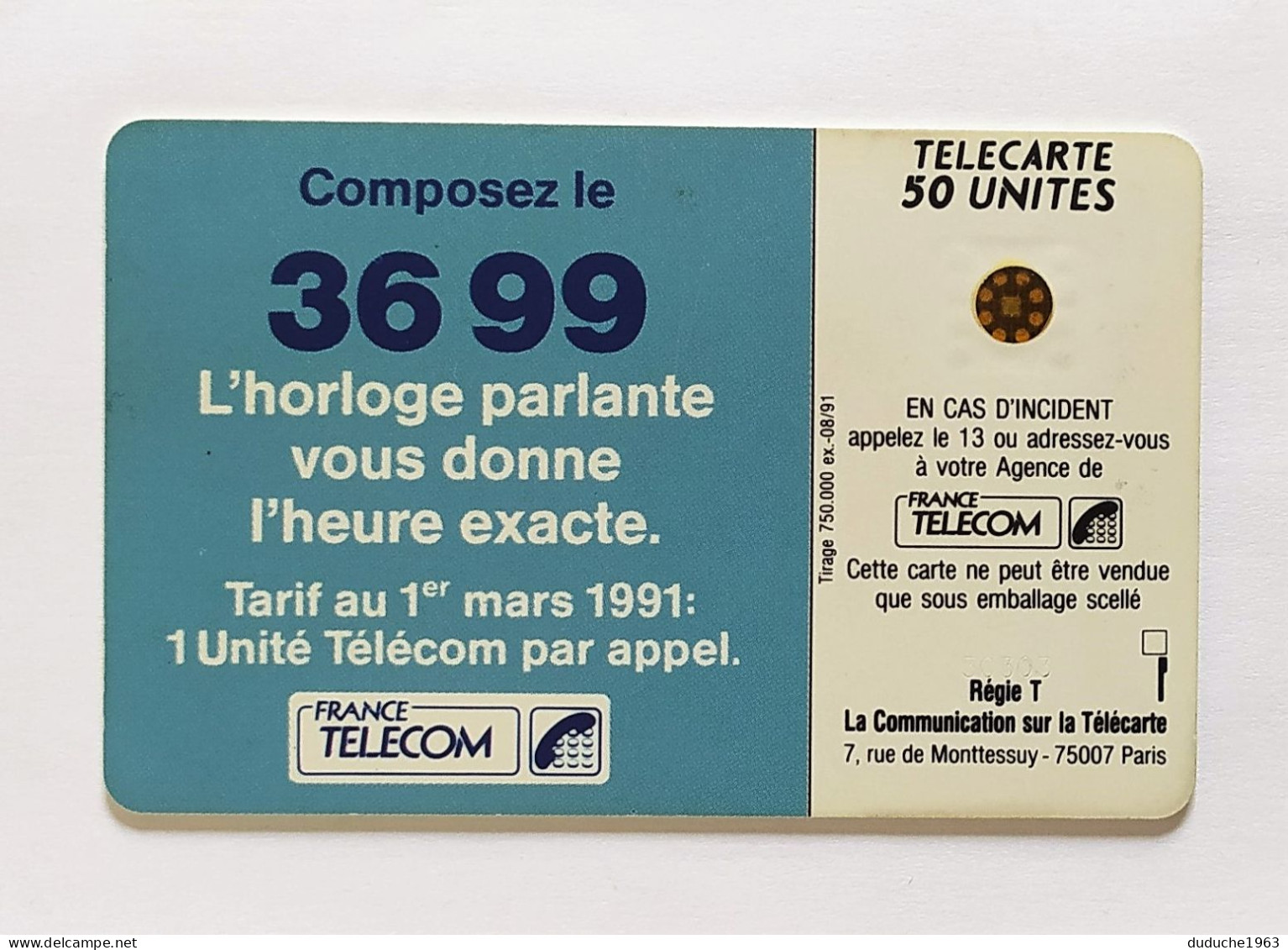 Télécarte France -  L'horloge Parlante - Non Classificati