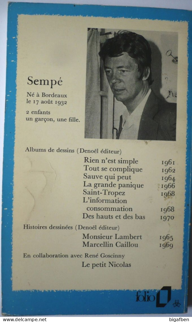 SEMPÉ / Rien N'est Simple / Poche Collection Folio 1972 / Bon état - Sempé