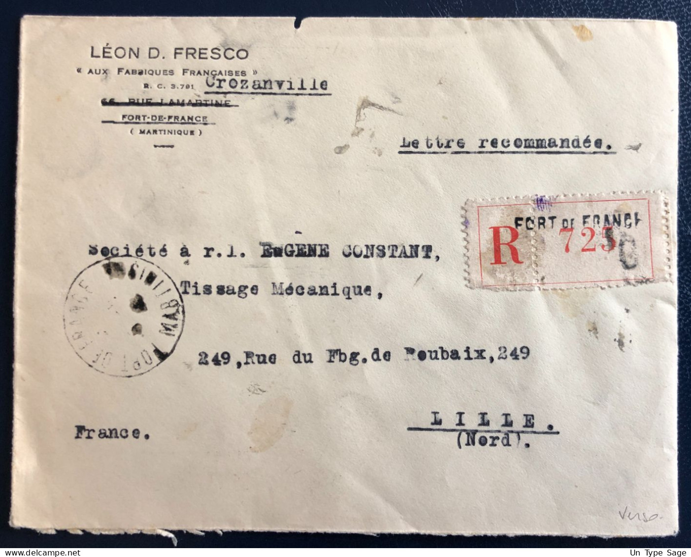 Martinique, Divers Sur Enveloppe De FORT-DE-FRANCE Pour La France - Voir Verso - (B4708) - Storia Postale