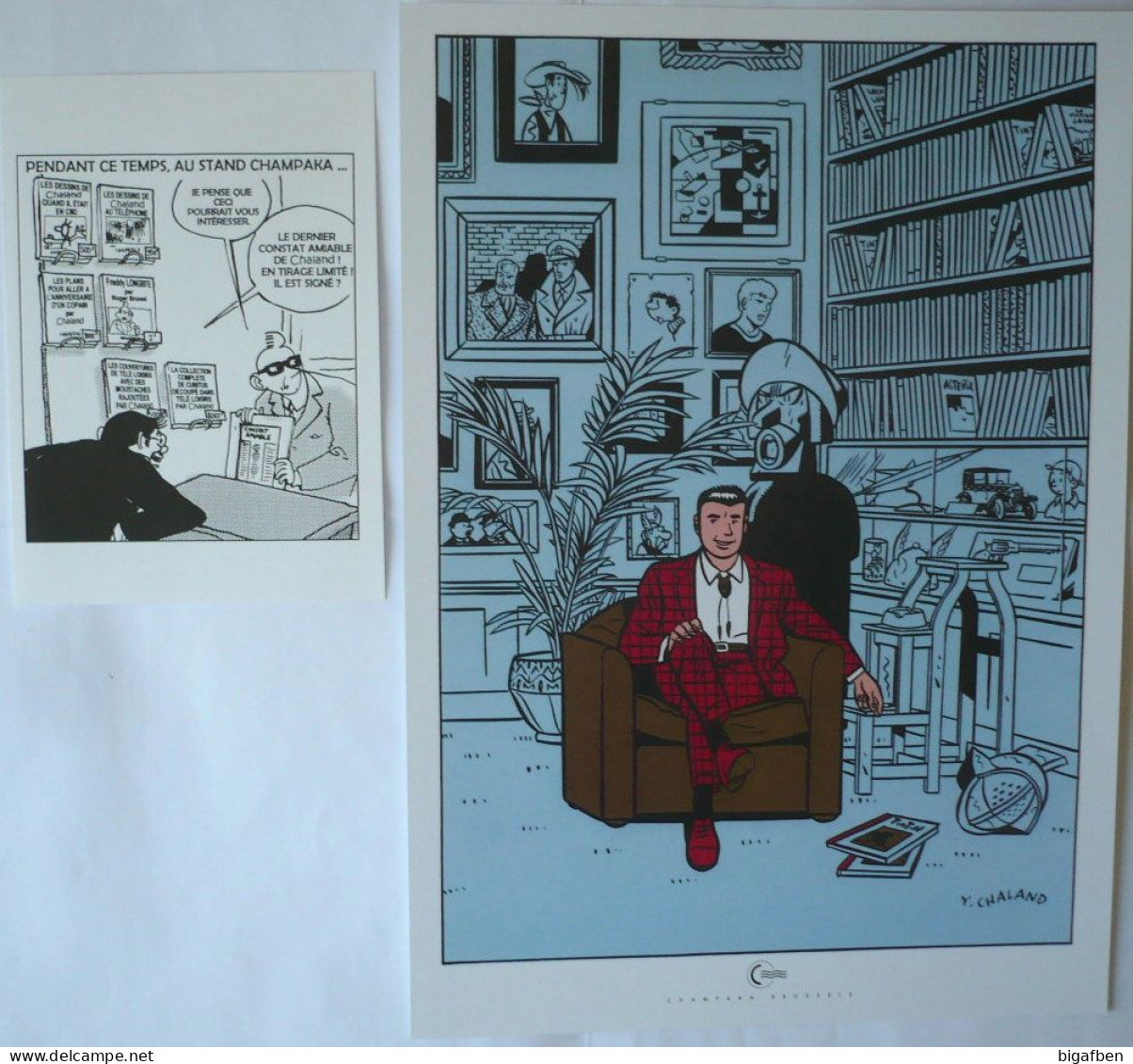 Yves CHALAND / Lot ExLibris + CP PASTICHE // CHAMPAKA // Rare & Collector +++ - Illustratori A - C