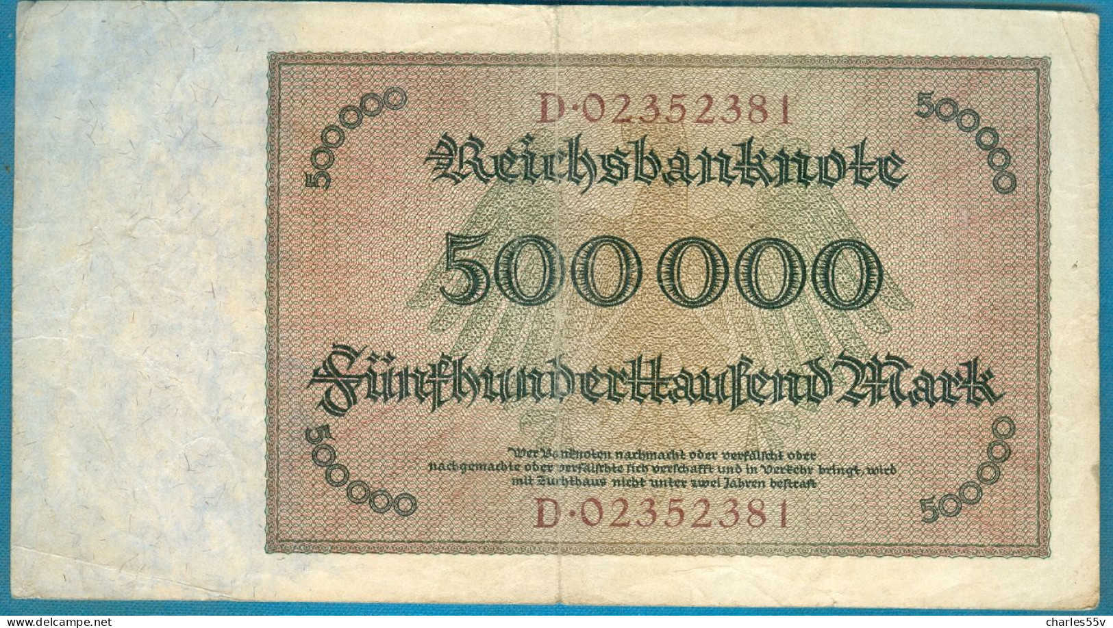 500000 Mark 1.5.1923 Serie D - 500.000 Mark