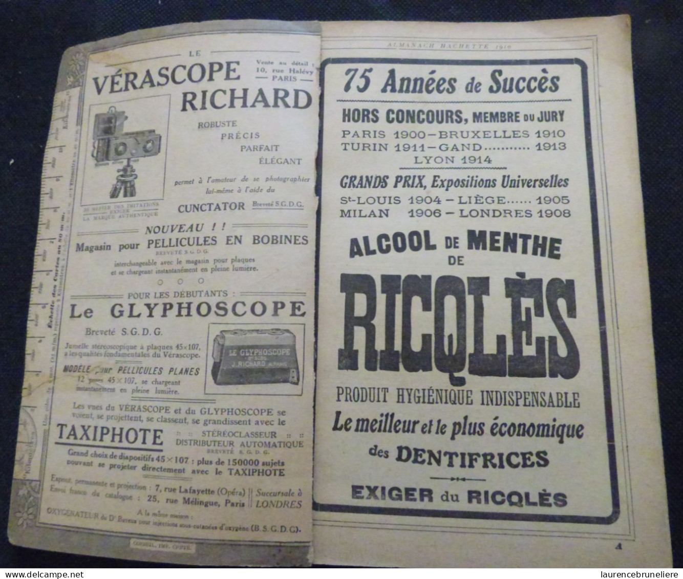 ALMANACH HACHETTE DE LA VIE PRATIQUE  1919 - Enciclopedie