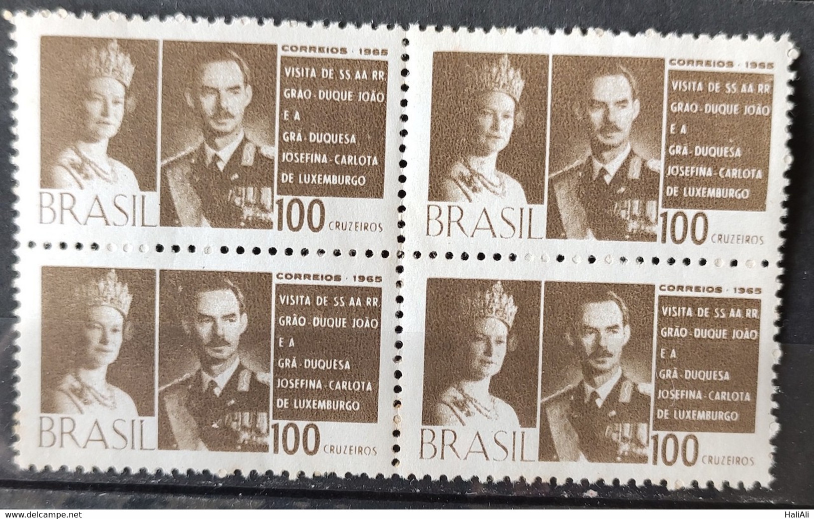 C 539 Brazil Stamp Visit Grains Dukes Of Luxembourg Monarchy 1965 Block Of 4 - Autres & Non Classés