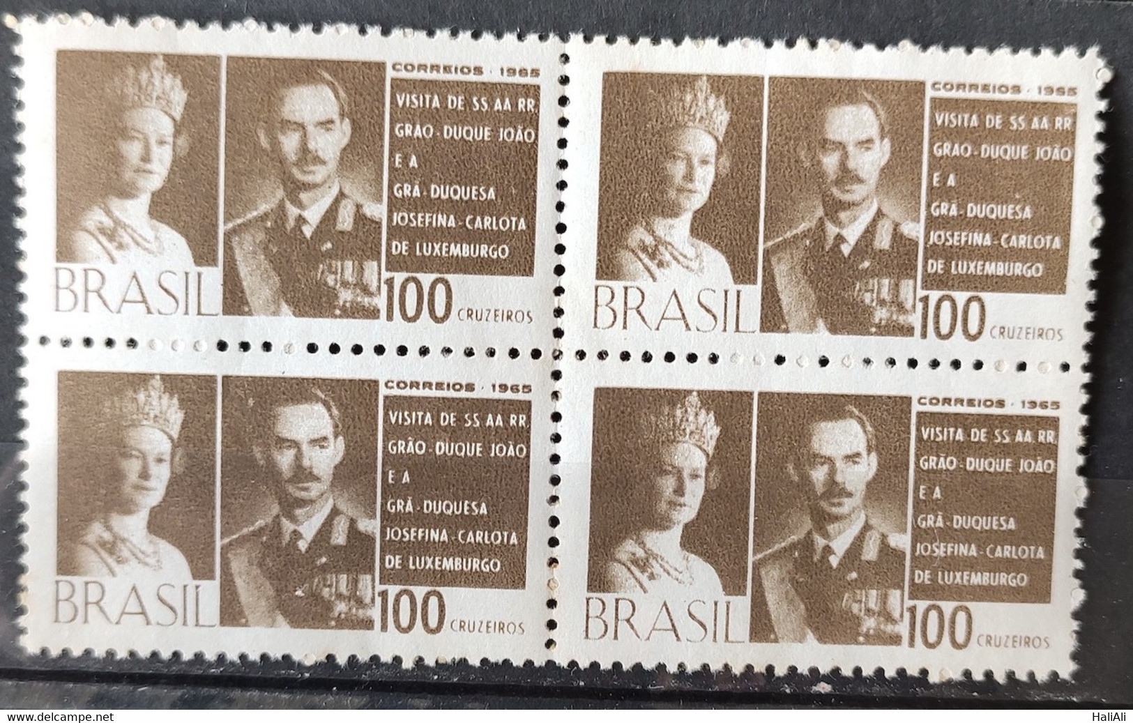 C 539 Brazil Stamp Visit Grains Dukes Of Luxembourg Monarchy 1965 Block Of 4 - Other & Unclassified