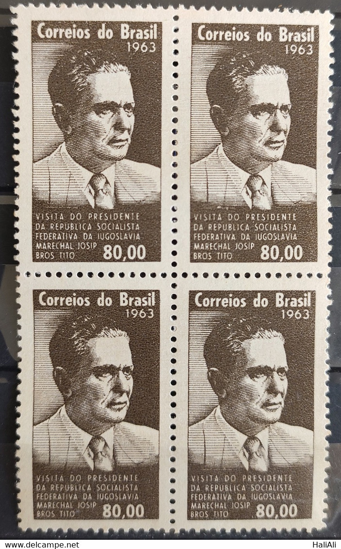 C 497 Brazil Stamp President Tito Of Yugoslavia Personality 1963 Block Of 4 - Altri & Non Classificati
