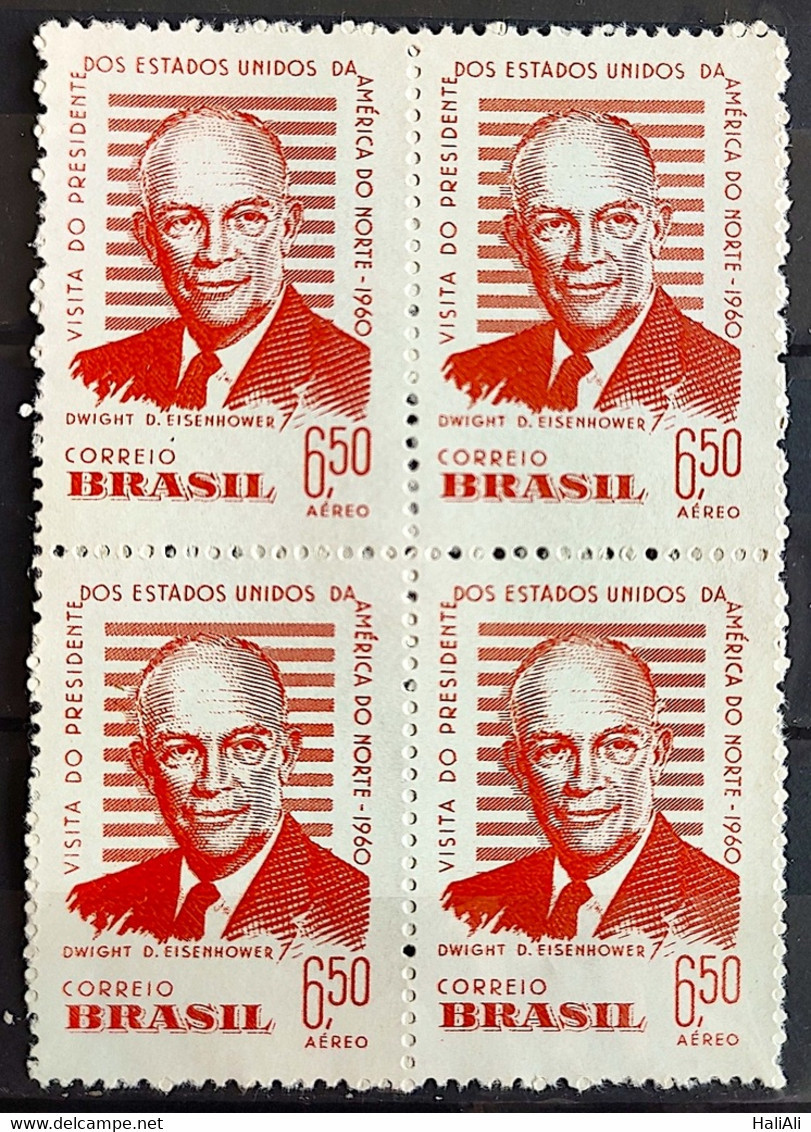 A 91 Brazil Stamp US President Eisenhower 1960 Block Of 4 - Andere & Zonder Classificatie