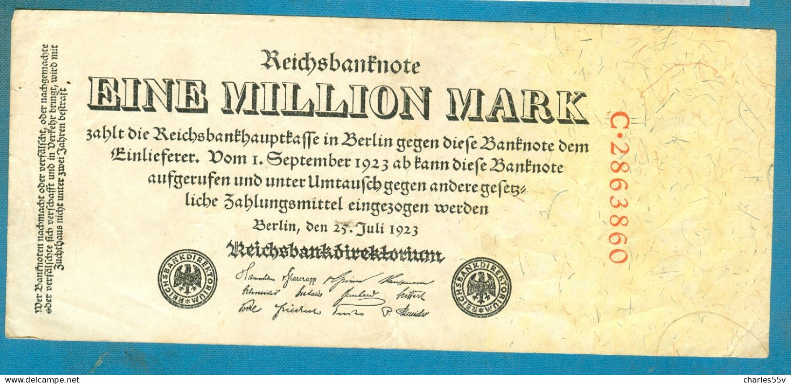 1000000 Mark 25.7.1923 Serie C - 1 Mio. Mark