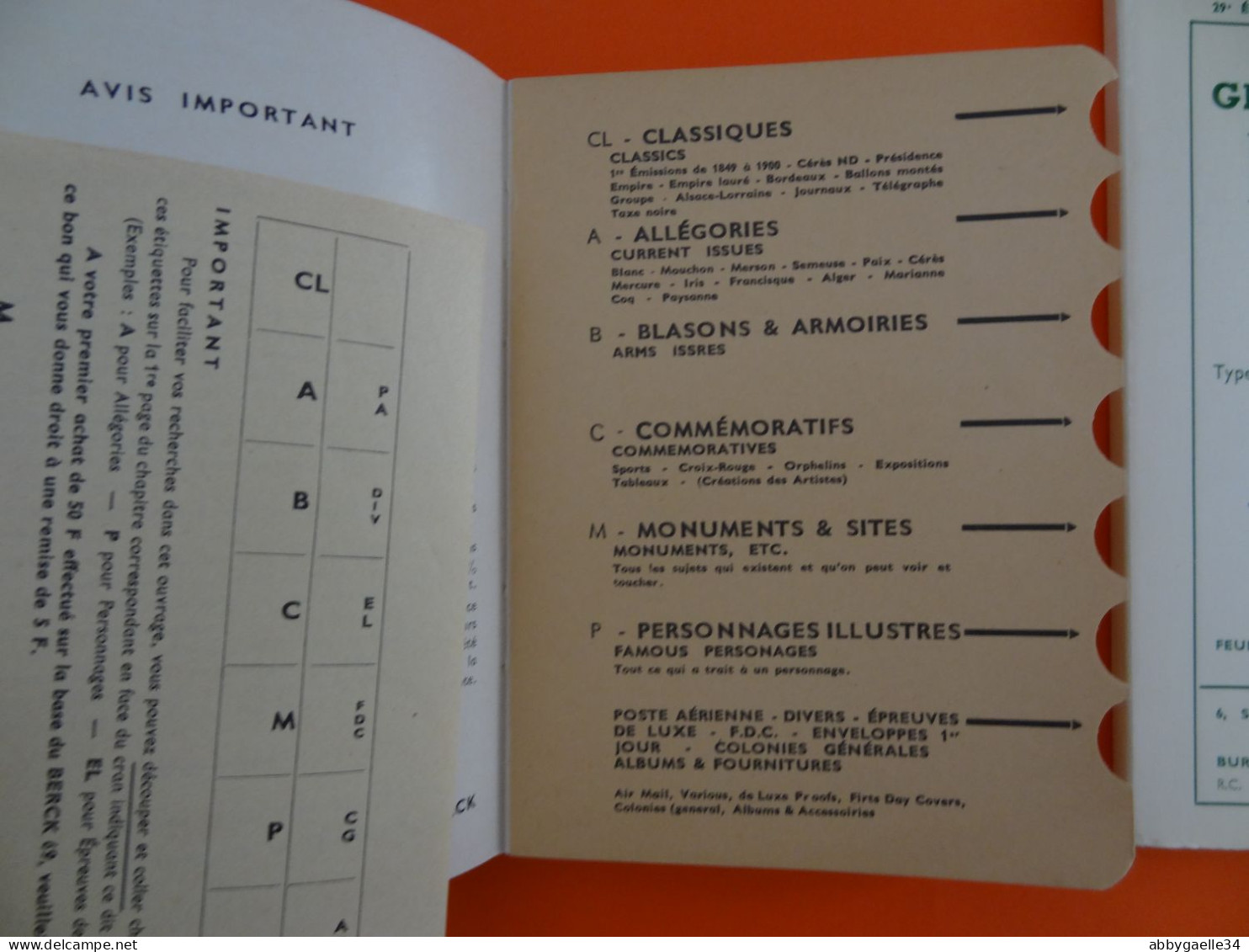 France Spécialisé BERCK 1969 + Catalogue De Georges Monteaux France Spécialisée De 1985 Voir Tables Des Matières - Francia