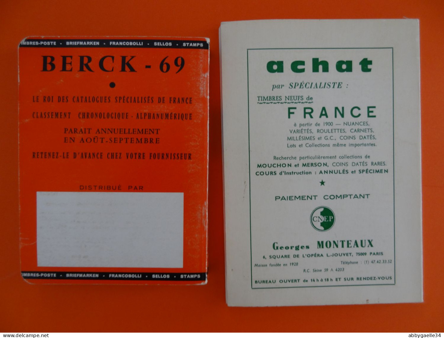 France Spécialisé BERCK 1969 + Catalogue De Georges Monteaux France Spécialisée De 1985 Voir Tables Des Matières - Frankreich