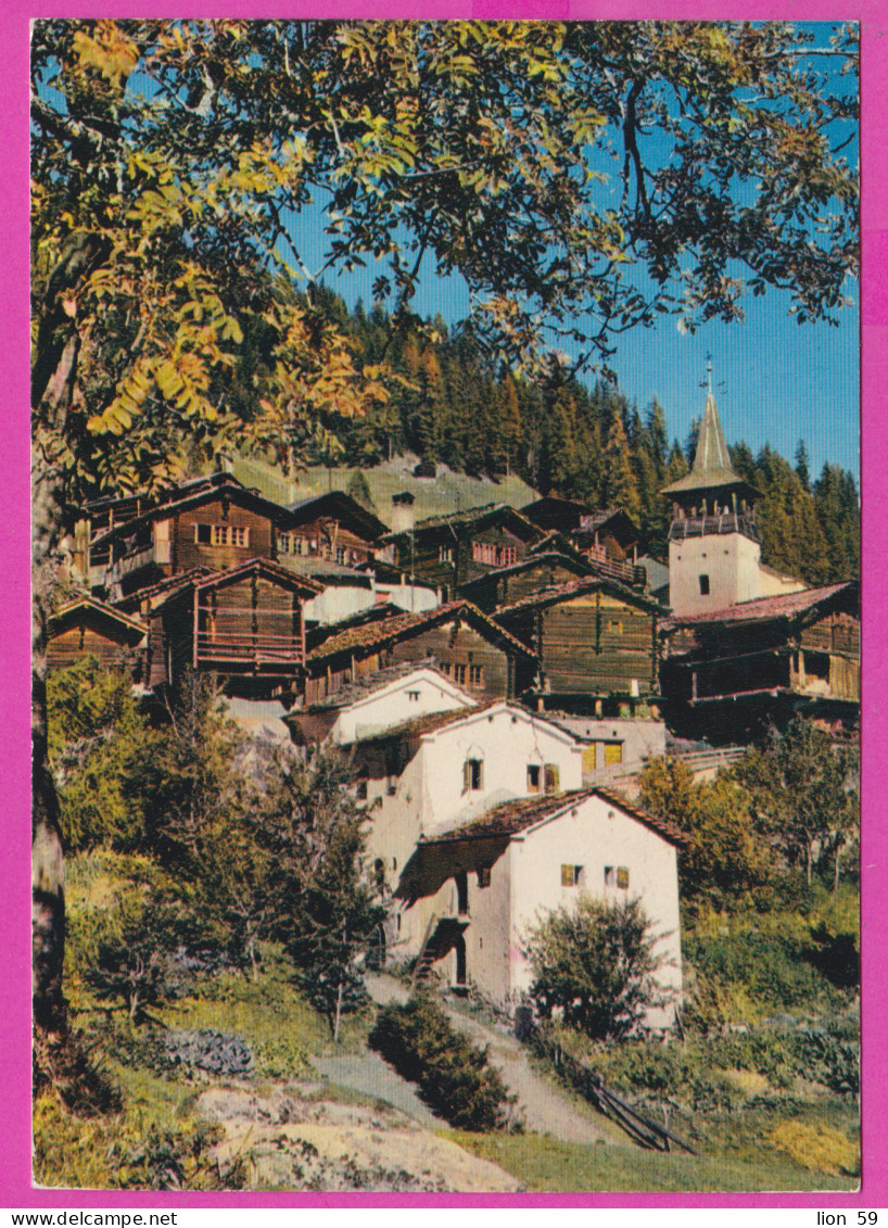 290267 / Switzerland - VS Valais - Val D'Anniviers Le Village De Grimentz House Church PC AN 9 IRIS Suisse Schweiz - Grimentz