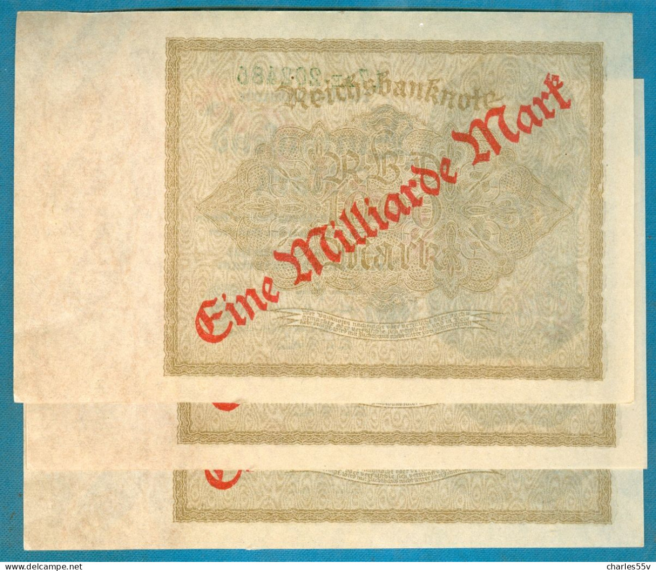 1 Miliarde Mark 15.12.1922 Serie 17AE - AU - Price For 1 Banknote Wmk. "3" - 1 Milliarde Mark