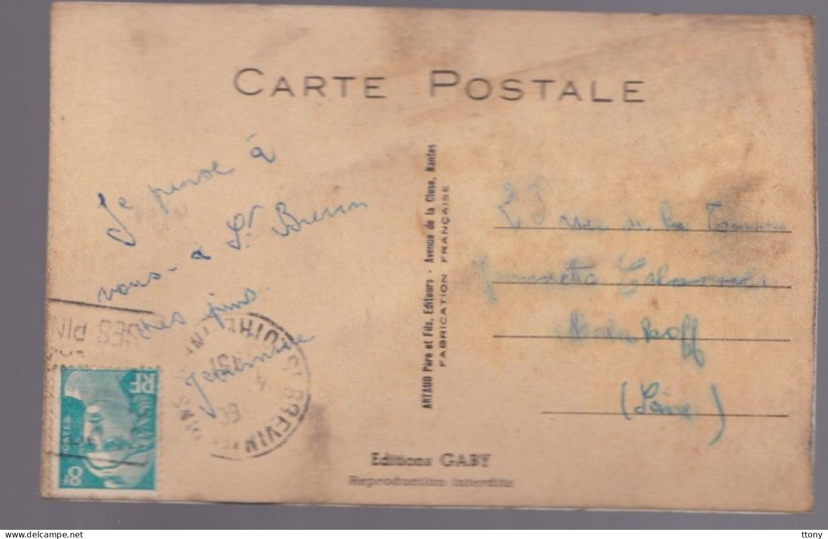 Une Carte Fantaisie  à Système Souvenir De St -  Brévin Les Pins   à Toute Pompe Sous Le Capot  Carte écrite 1951 - A Systèmes