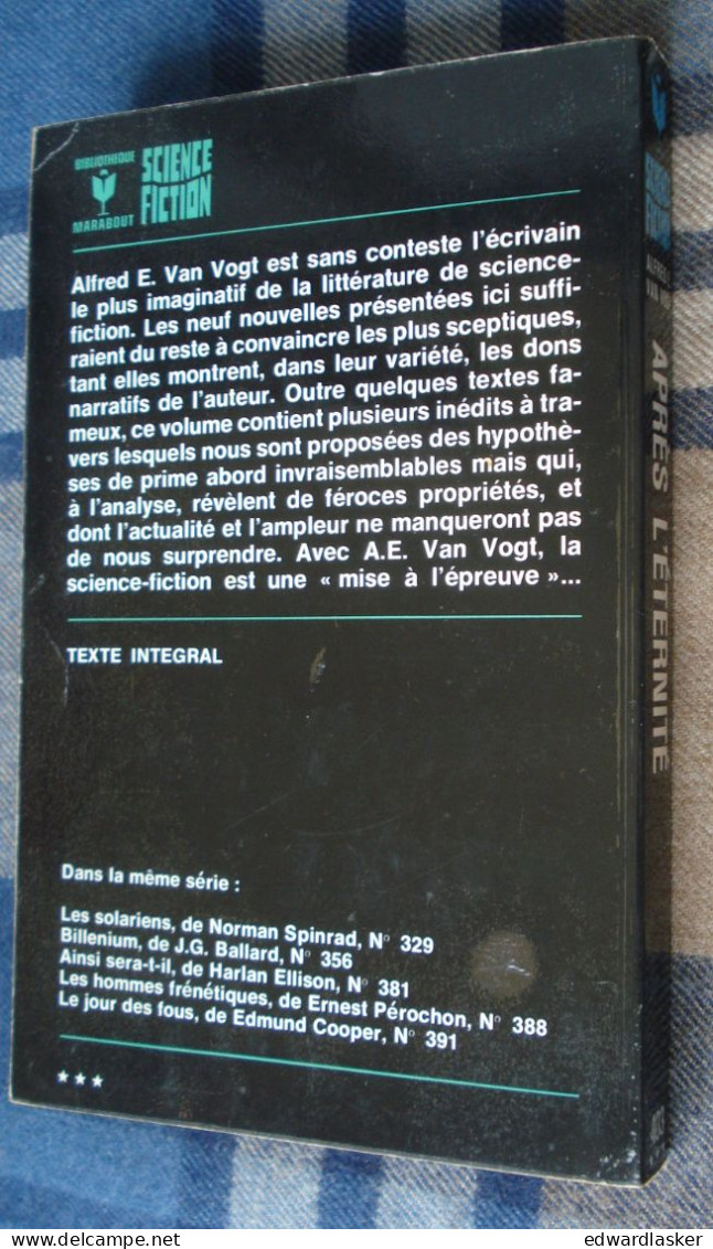 MARABOUT SCIENCE FICTION N°403 : Après L'éternité //A.E. Van Vogt - 1972 - TBE - Marabout SF