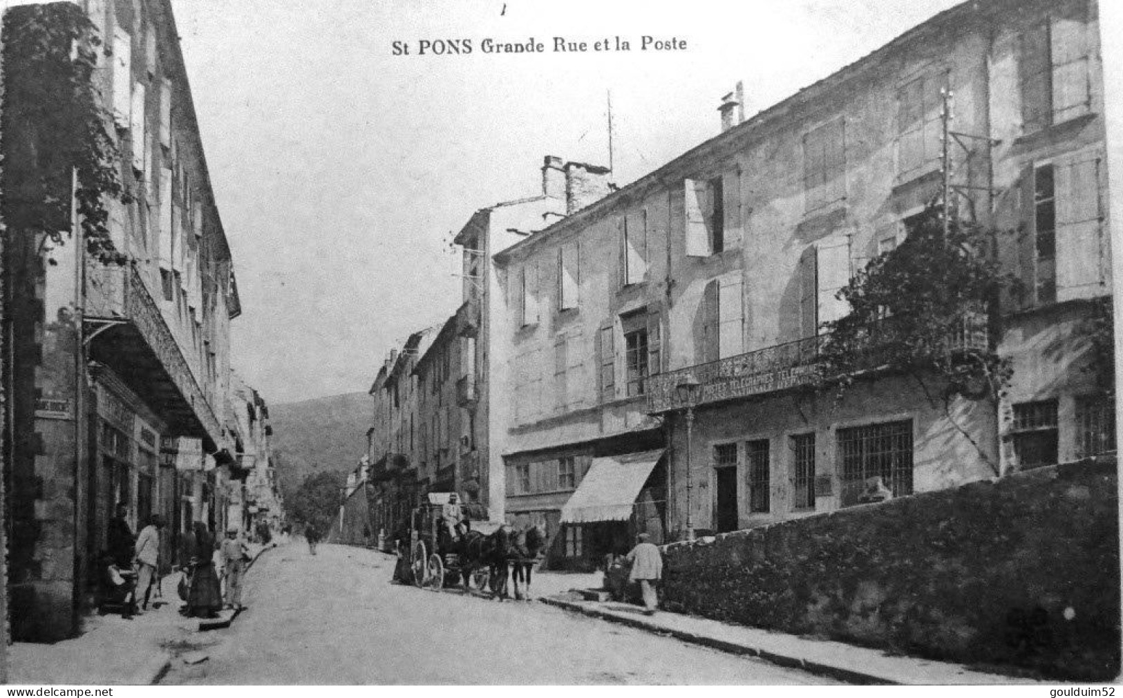 St Pons : Grande Rue Et La Poste - Saint-Pons-de-Mauchiens