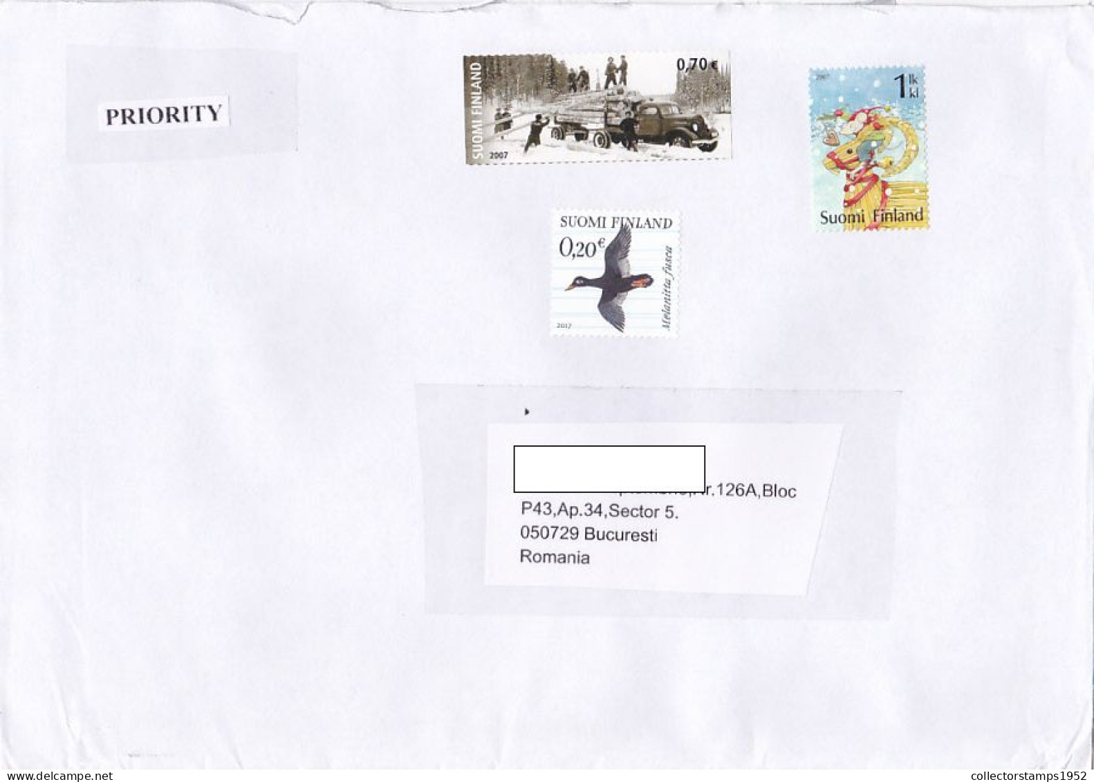 CAR, FORESTRY, BIRD, CHRISTMAS STAMPS ON COVER, 2022, FINLAND - Lettres & Documents