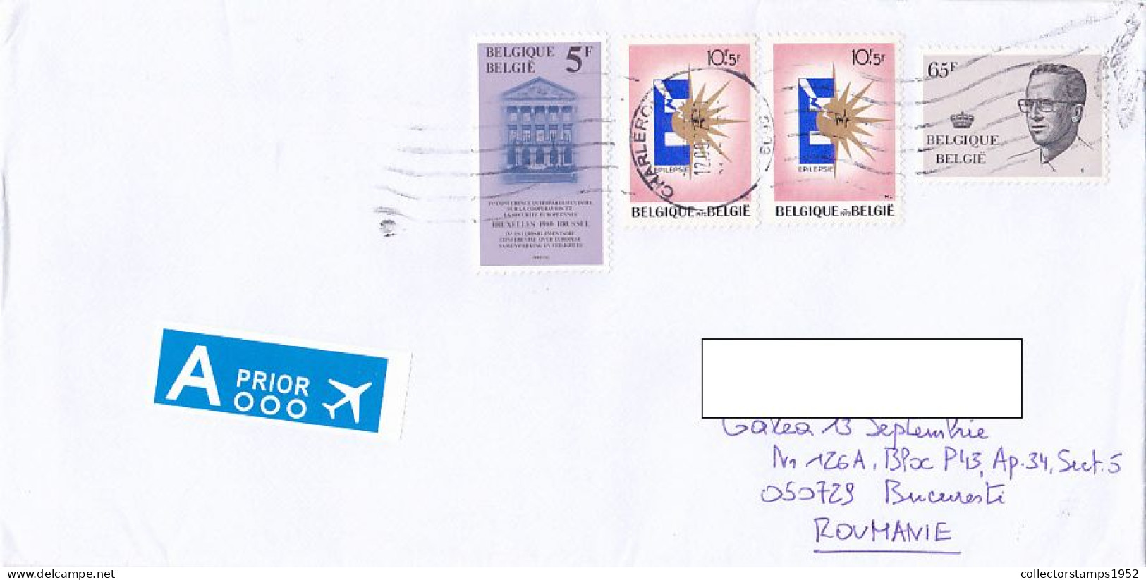 EPILEPSY, EUROPEAN UNION, KING BAUDOUIN STAMPS ON COVER, 2022, BELGIUM - Storia Postale