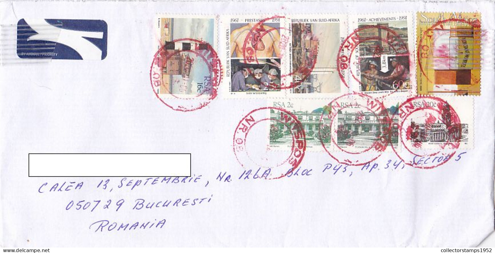 LIGHTHOUSE, MEDICINE, INDUSTRY, ARCHIOTECTURE STAMPS ON COVER, 2021, SOUTH AFRICA - Brieven En Documenten