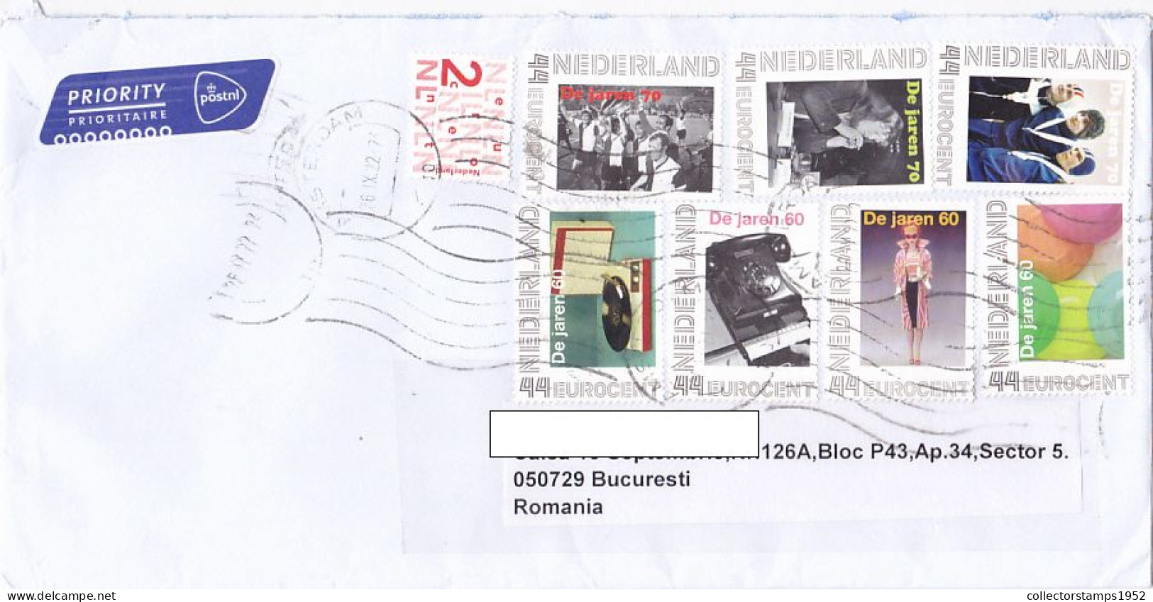 THE '60 AND THE '70-ES, STAMPS ON COVER, 2022, NETHERLANDS - Covers & Documents