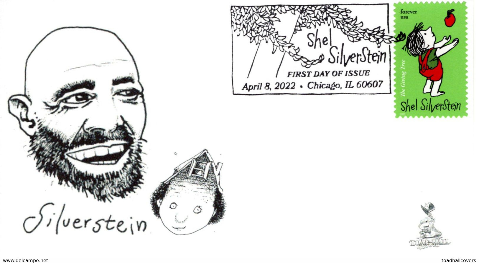 Shel Silverstein First Day Cover, With B&w Pictorial Postmark From Chicago, IL - 2011-...