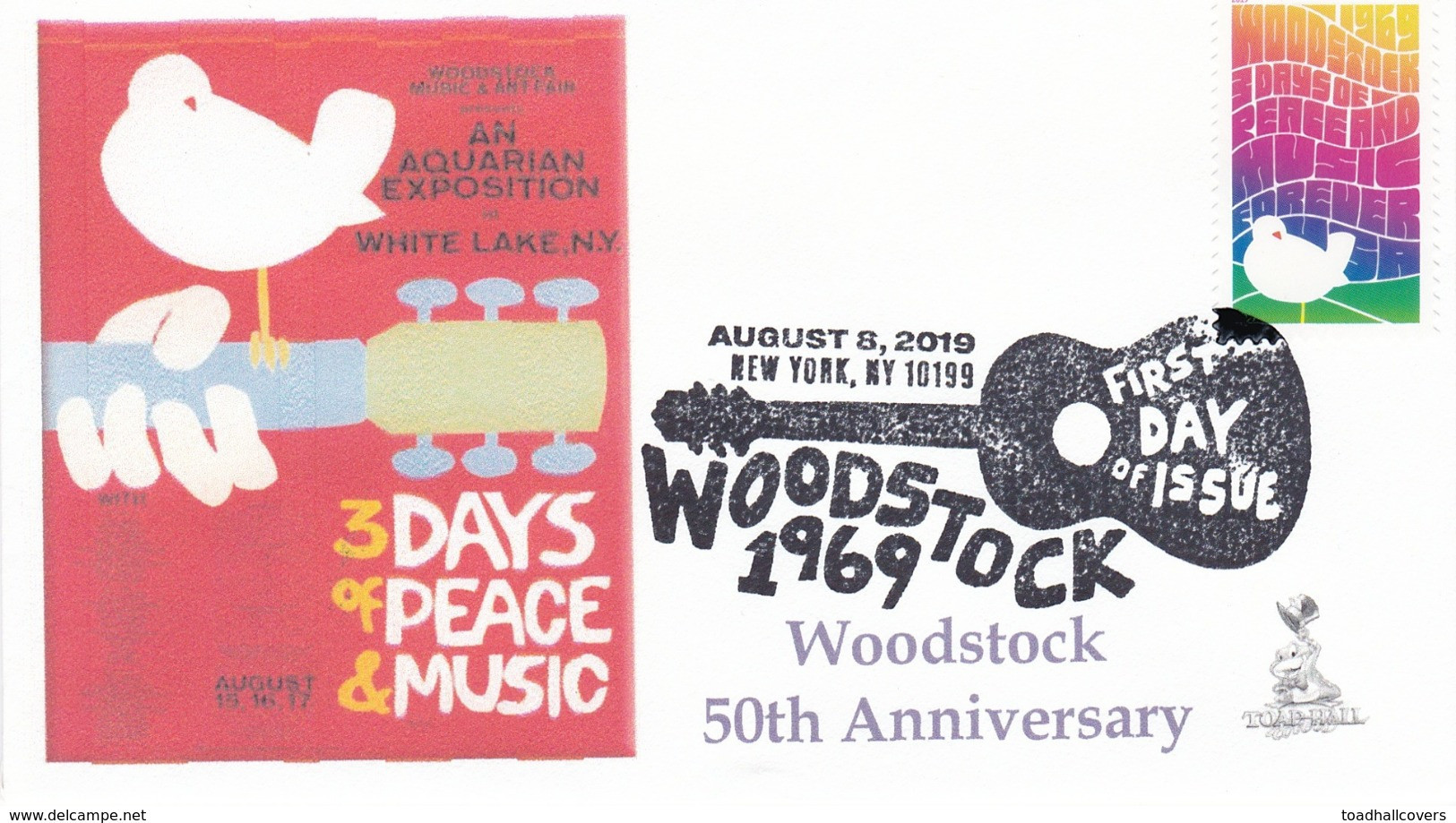 Woodstock 50th Anniversary FDC, New York, NY Pictorial Cancellation, From Toad Hall Covers! (#1 Of 4) - 2011-...