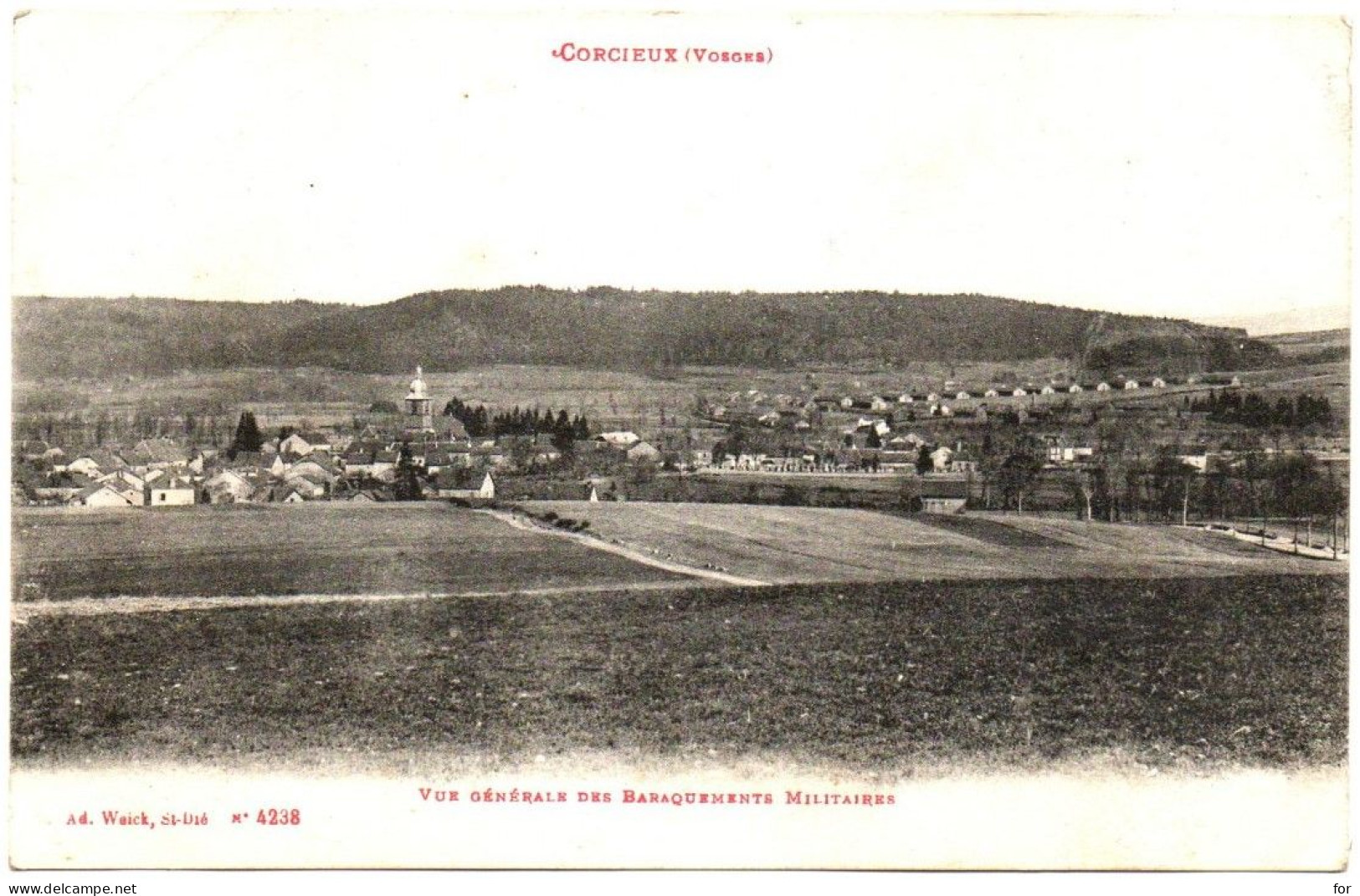 Vosges : CORCIEUX : Vue Générale Des Baraquements Militaires : Militaire - Militaria - Caserne - Corcieux