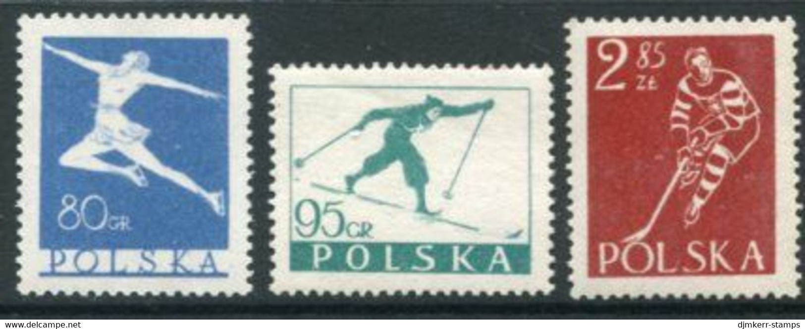 POLAND 1953 Winter Sports LHM / *.  Michel 831-33 - Unused Stamps