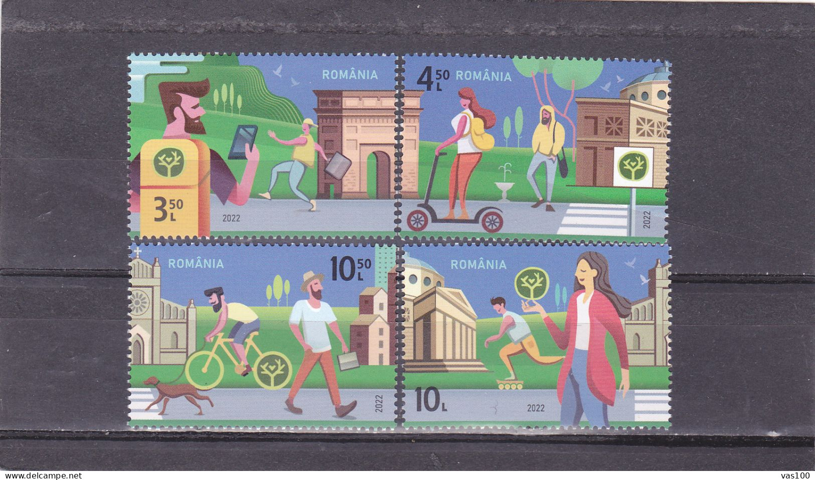 ROMANIA 2022 ECOLOGY -GREEN FRIDAY. Stop ! Today The Car Is Standing Still - Set Of 4 Stamps , MNH** - Ongebruikt