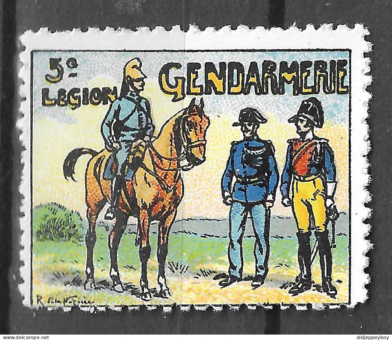 WWI WW1 Vignette Cinderella Delandre 5ème Légion De Gendarmerie MNH** GOMME ORIGINALE VERY FINE - Cinderellas