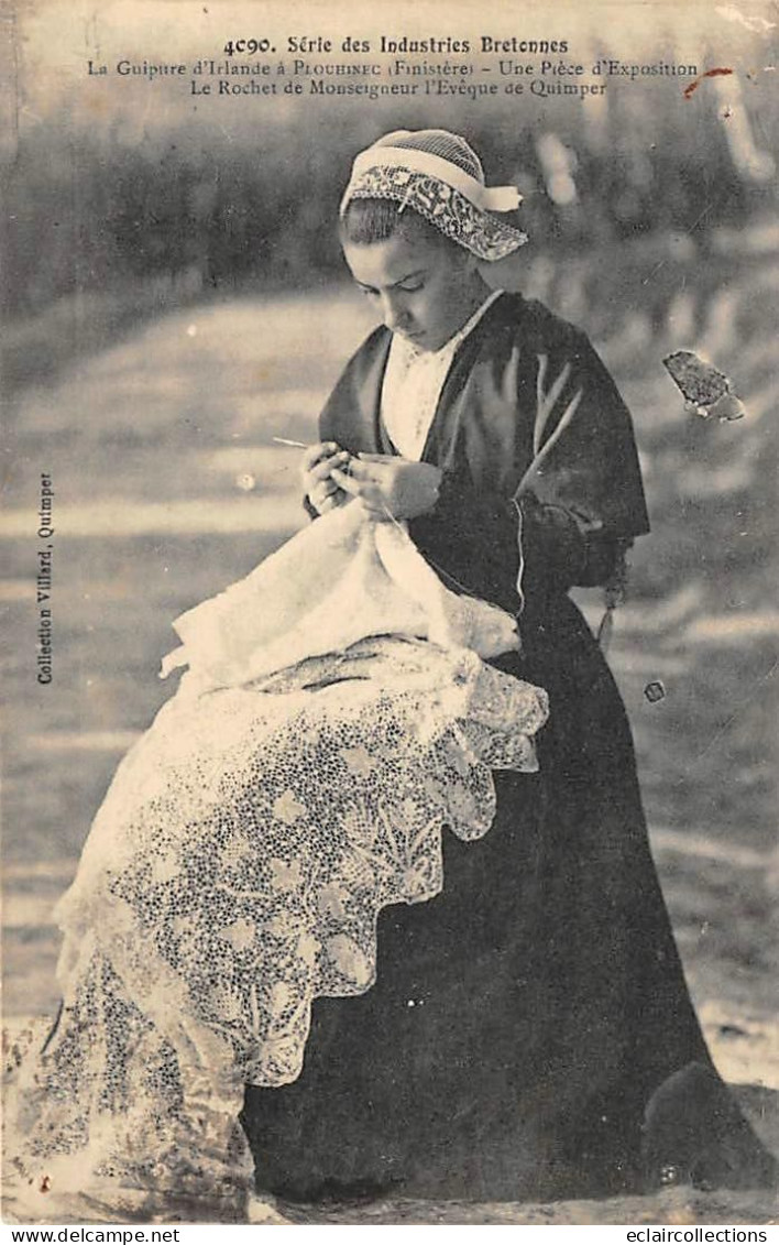 Plouhinec         29       Industrie Bretonne . Dentelières. La Guipure D'Irlande . Une Pièce D'exposition  (voir Scan) - Otros & Sin Clasificación