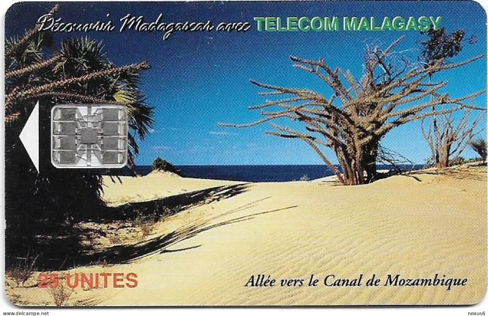 Madagascar - Telecom Malagasy - Beach, (Canal De Mozambique) - 25Units, Chip SC7, 500.000ex, Used - Madagascar