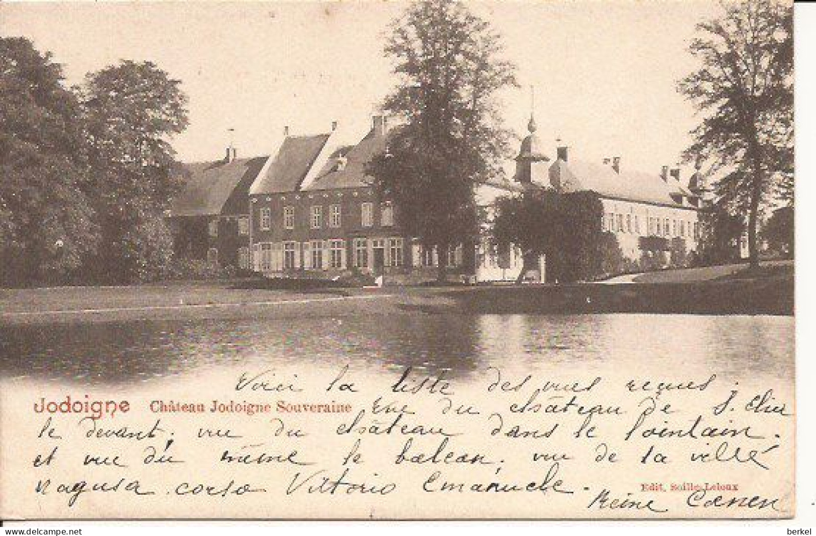 JODOIGNE CHÂTEAU JODOIGNE SOUVERAINE CACHETEE 1902 ? 1121 / D4 - Jodoigne