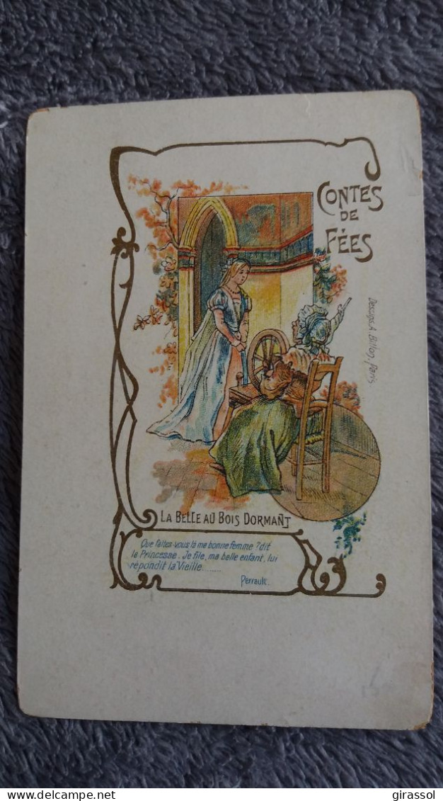 CPA FANTAISIE CONTES DE FEES LA BELLE AU BOIS DORMANT PERRALT DESSIN A BILLON PARIS DECOR ART NOUVEAU  GRANDS MAGASINS P - Contes, Fables & Légendes