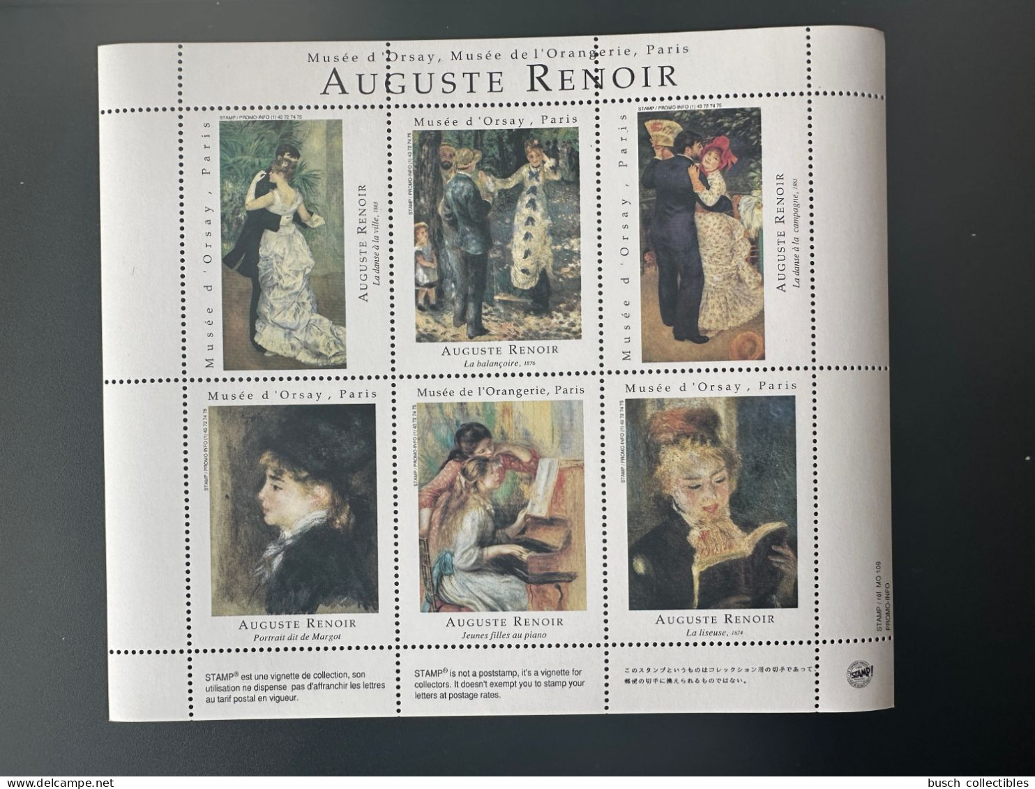 France - Vignette Cinderella ITVF Stamp! Musée D'Orsay Paris Musée De L'Orangerie Auguste Renoir - Autres & Non Classés