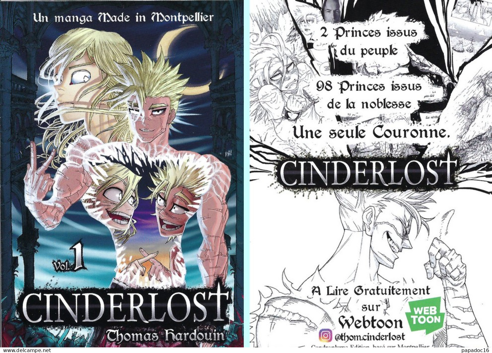 BD - Flyer - Cinderlost Vol. 1 - Webtoon Par Thomas Hardouin - Un Manga Made In Montpellier - Otros & Sin Clasificación