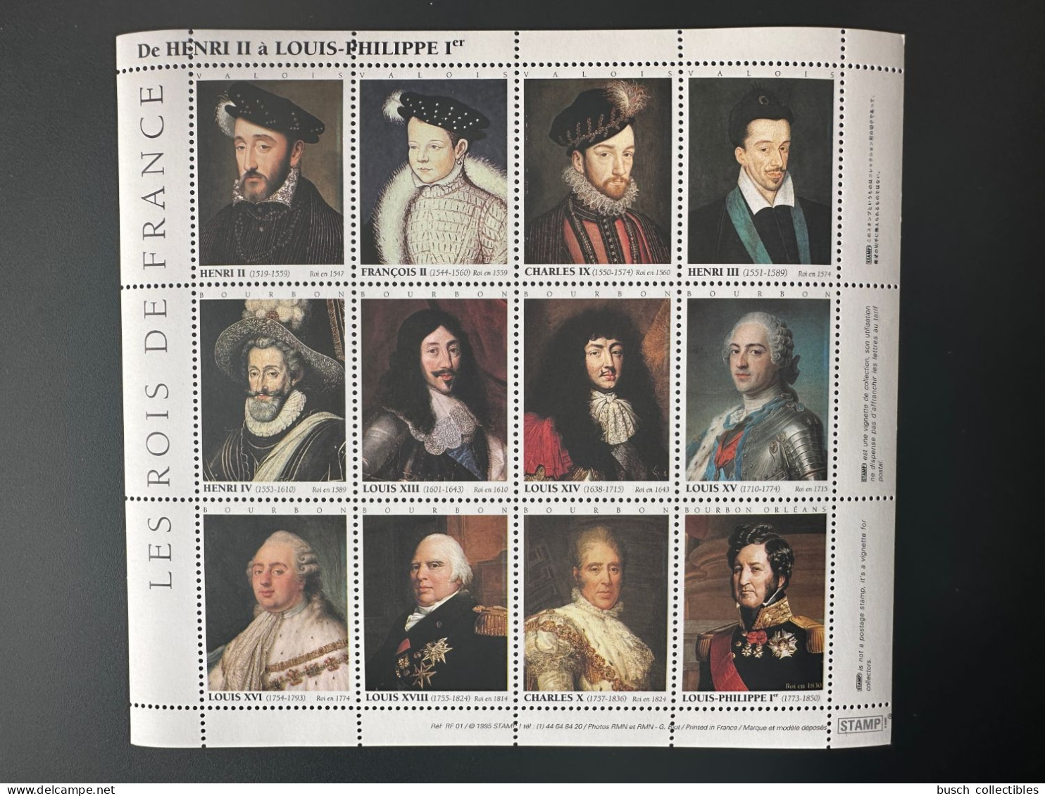 France - Vignette Cinderella ITVF Stamp! Rois De France Henri II IV Louis-Philippe Ier Louis XIV XV King König - Sonstige & Ohne Zuordnung