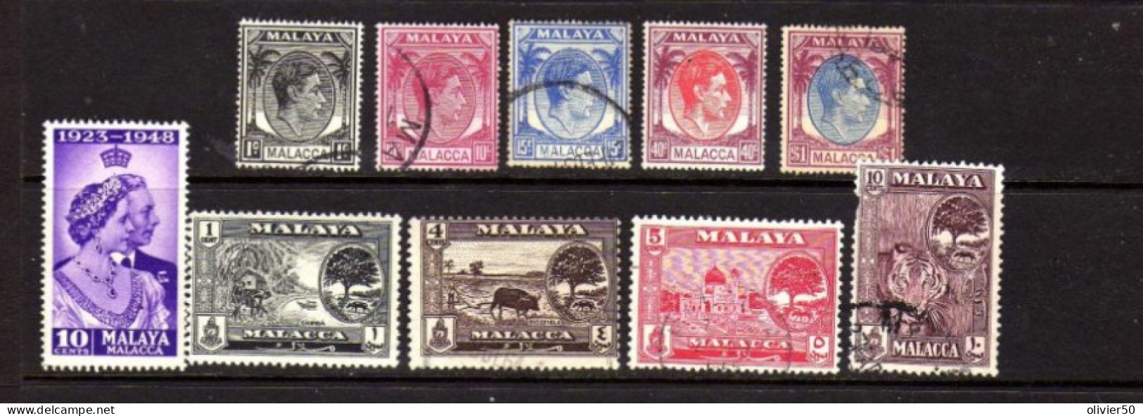 Malacca   (1948-60) -    George VI - Obliteres - Malacca