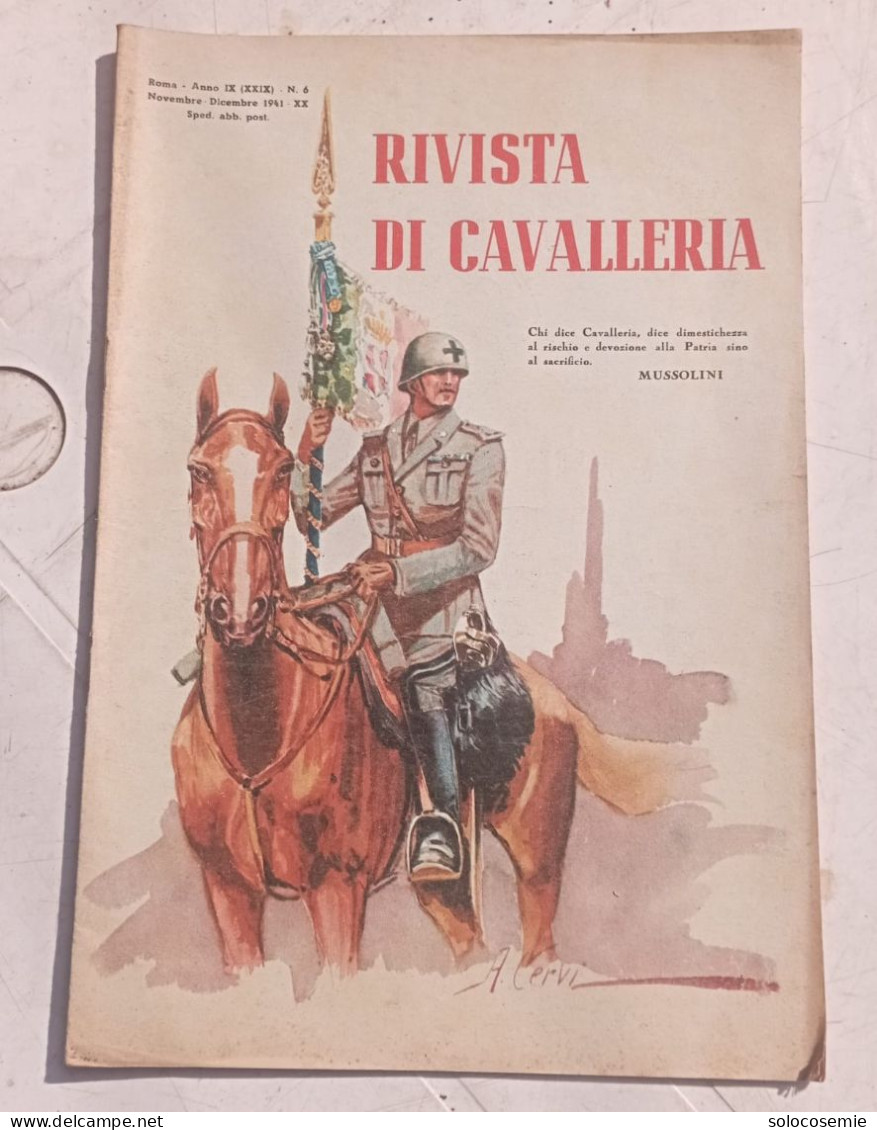 RIVISTA DI CAVALLERIA  -1941 N. 6 Novembre/ Dicembre - Buone Condizioni - Italiano