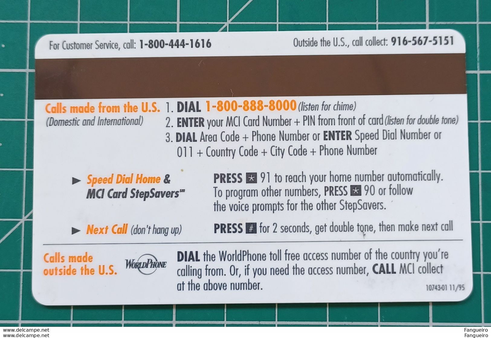 USA PHONECARD MCI CALLING CARD - [3] Magnetkarten