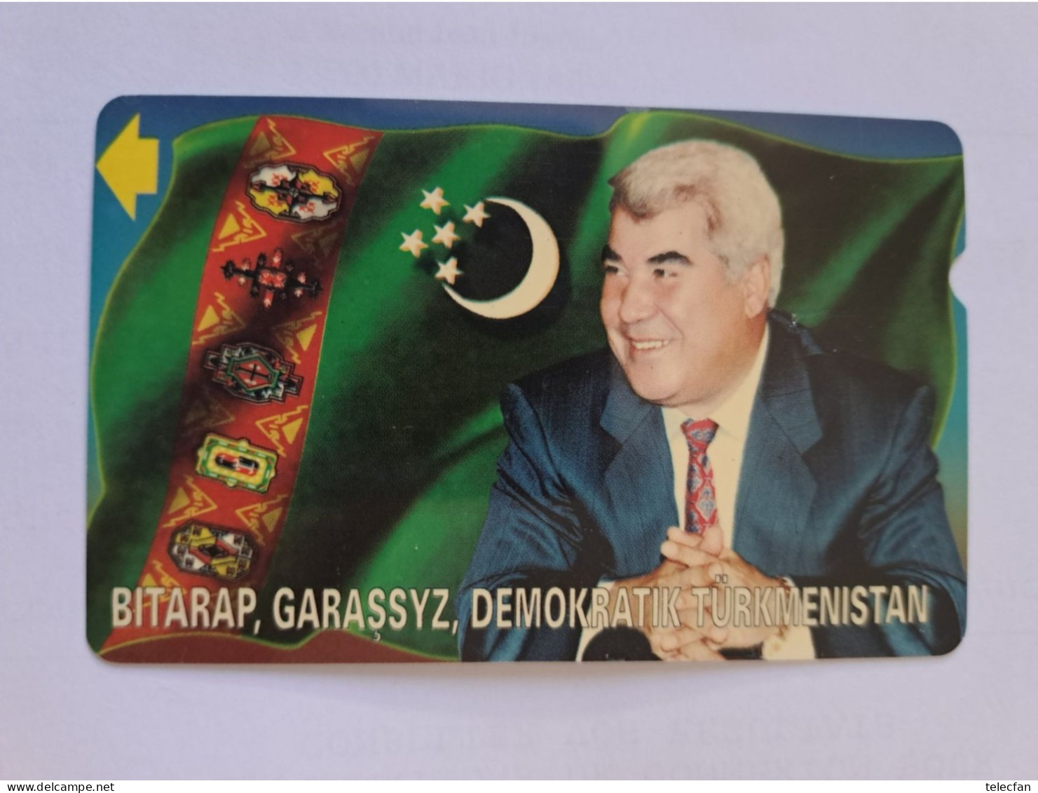 TURKMENISTAN ALCATEL FIRST CARD FLAG PRESIDENT 10U MINT NEUVE - Turkménistan