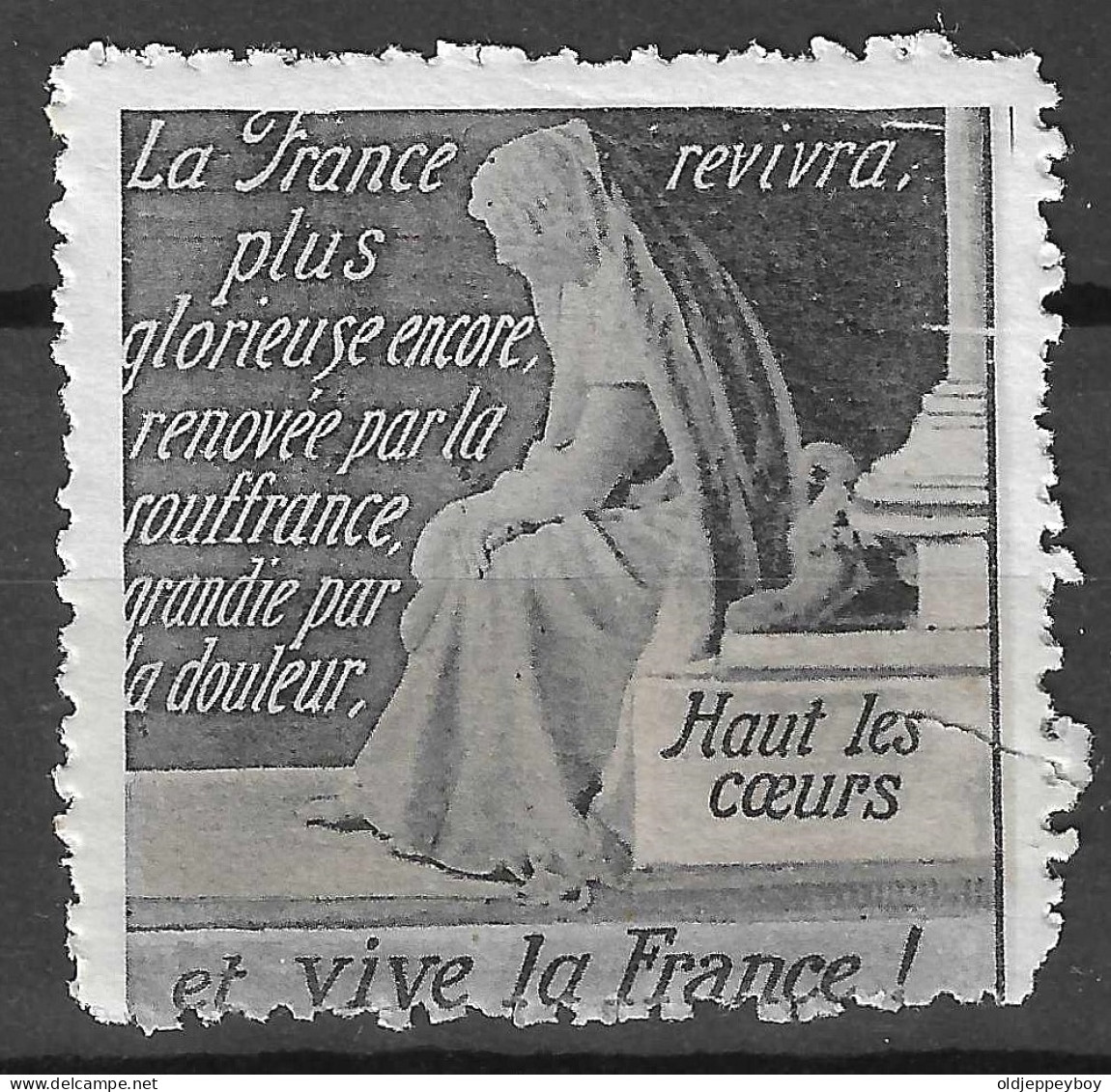 WWI WW1 Vignette Cinderella Delandre Patriotique  La France Revivra Plus Glorieuse NUEF** MNH** GOMME ORIGINALE - Cinderellas