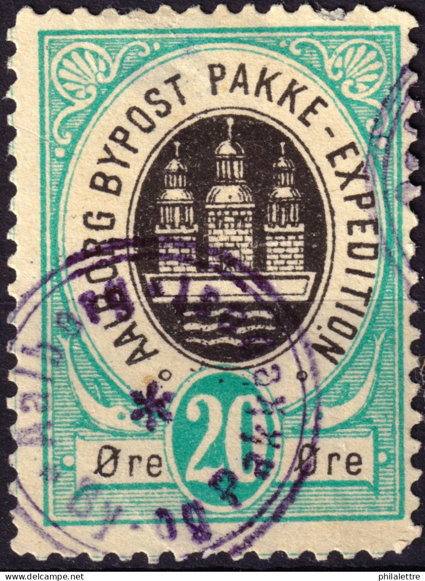 DANEMARK / DENMARK - 1886 - AALBORG CJ Als Local Post 20 øre Black & Green - Used (thin Spot) - Ortsausgaben