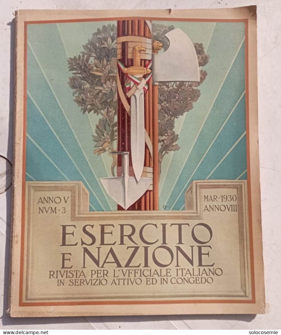 1930, N. 3  Marzo - ESERCITO E NAZIONE , Rivista Per L'ufficiale Italiano - Ottime Condizioni - Italian