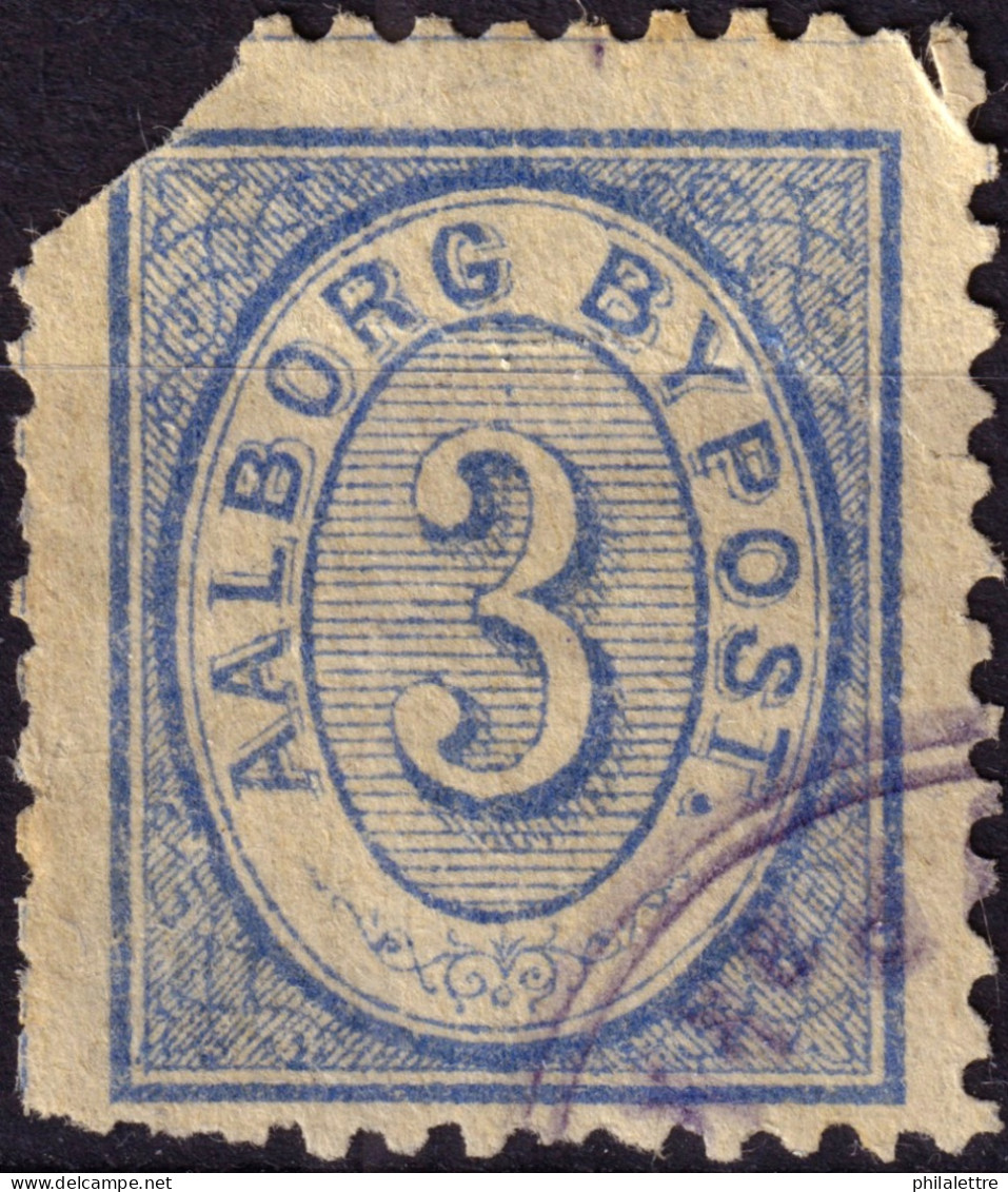 DANEMARK / DENMARK - 1884 - AALBORG CJ Als Local Post 3 øre Blue - Used - Damaged - Emissioni Locali