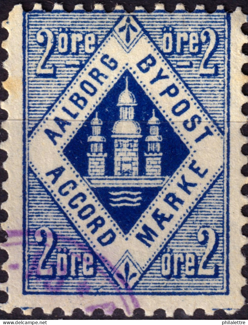 DANEMARK / DENMARK - 1886 - AALBORG CJ Als Local Post 2 øre Blue  - VF Used -b - Emissioni Locali