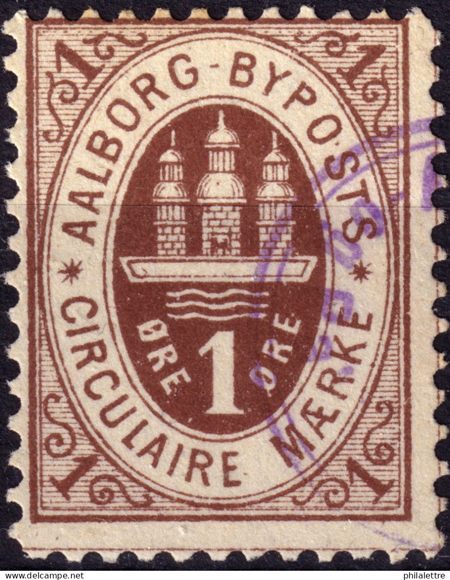 DANEMARK / DENMARK - 1886 - AALBORG CJ Als Local Post 1 øre Brown  - VF Used -c - Local Post Stamps