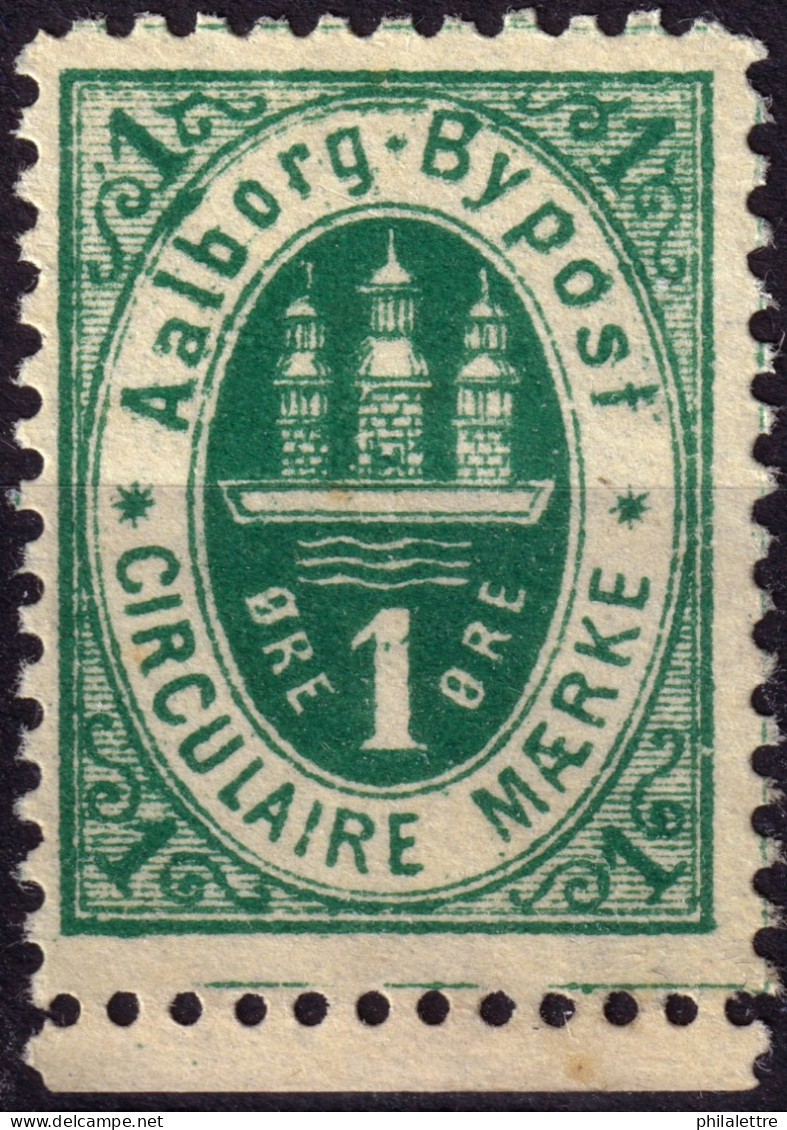 DANEMARK / DENMARK - 1887 - AALBORG CJ Als Local Post 1 øre Green  - No Gum -a - Local Post Stamps