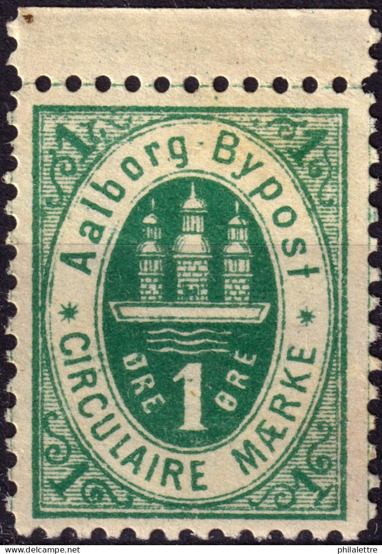 DANEMARK / DENMARK - 1887 - AALBORG CJ Als Local Post 1 øre Green  - No Gum -b - Ortsausgaben